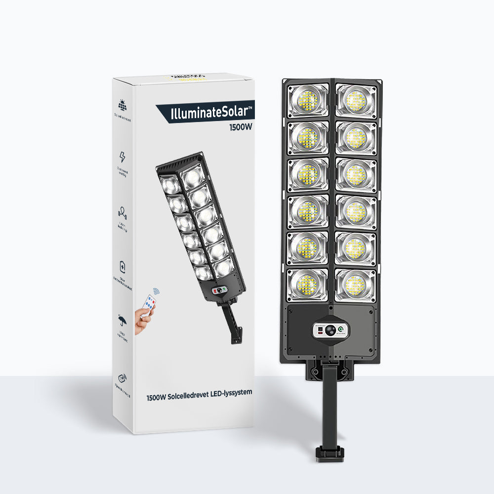 1500W solcelledrevet LED gatelampe