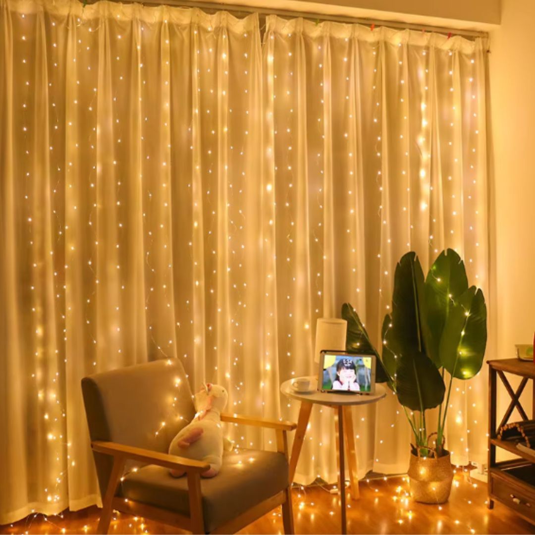 3m dekorativ gardin med LED-lys