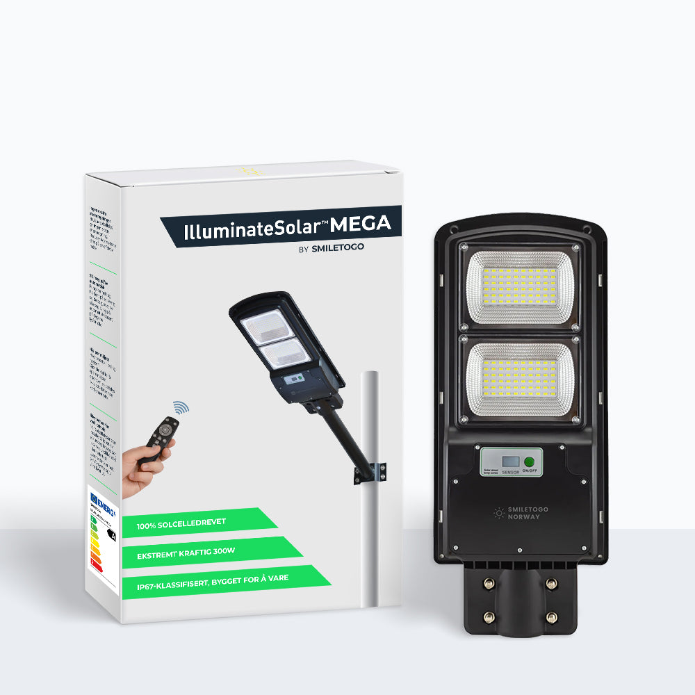 IlluminateSolarMega™ - Den ultimate 300W/6000 lumen ultra-lyssterke solcelle-gatelyset