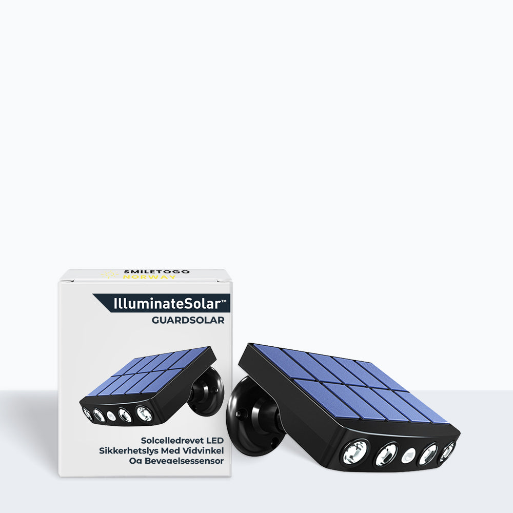 GuardSolar™- Solcelledrevet LED-sikkerhetslys med vidvinkel og bevegelsessensor