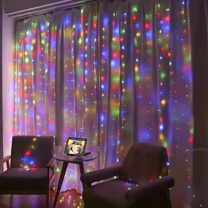 3m dekorativ gardin med LED-lys