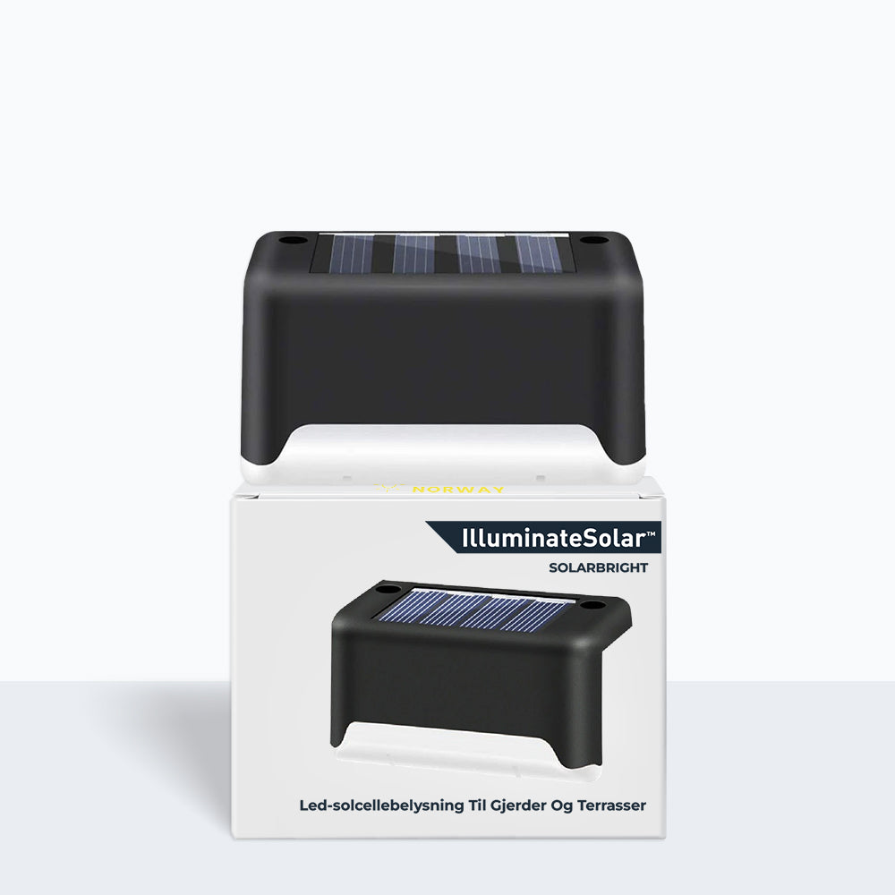 SolarBright™ - LED solcelledrevet gjerde og terrassebord hagelampe (pakke med 2 stk.)