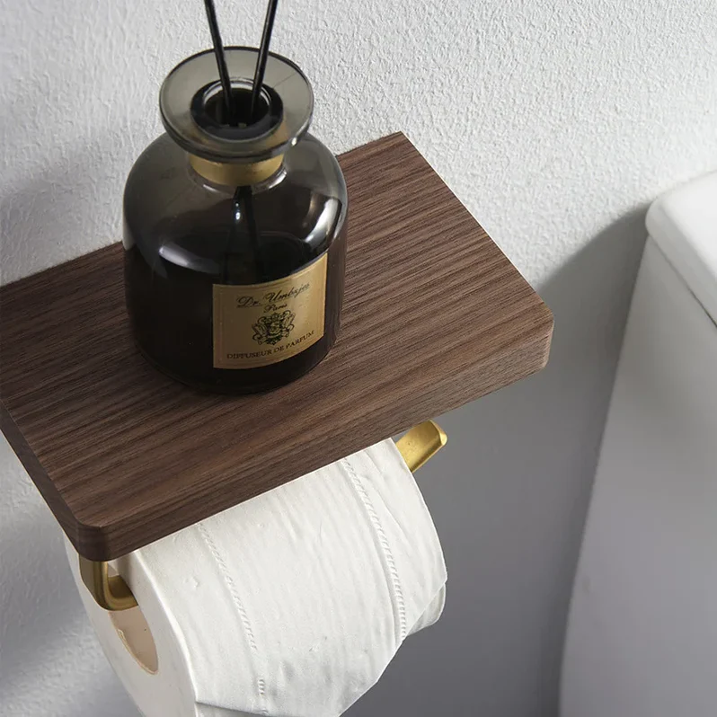 Decoris - Toalettrullholder i Messing og Tre