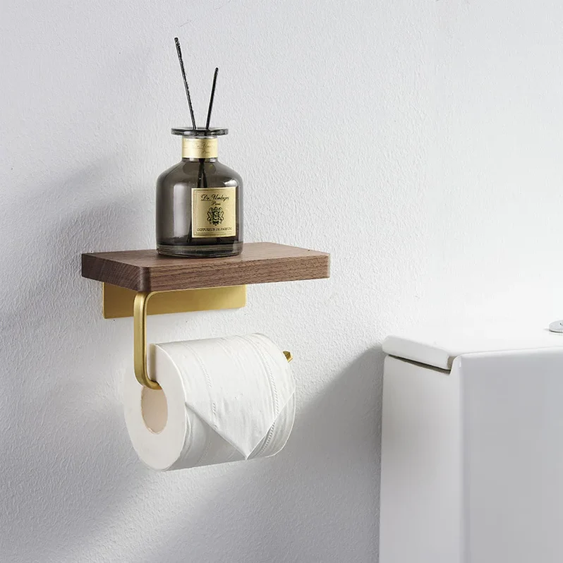 Decoris - Toalettrullholder i Messing og Tre