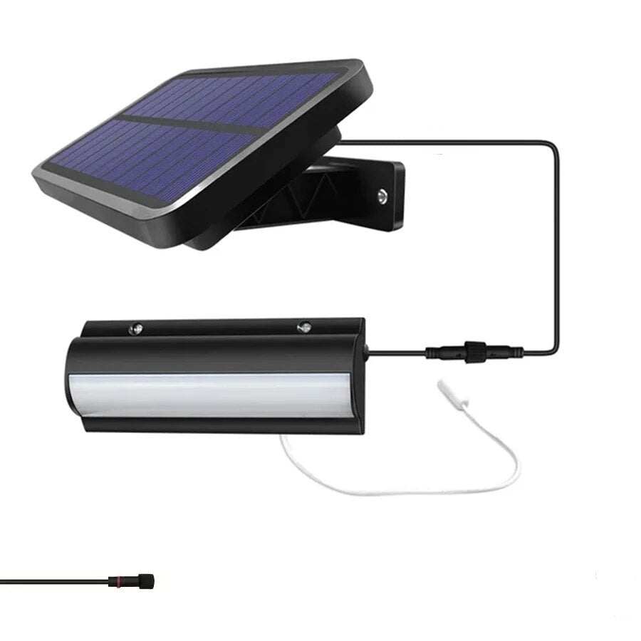 Vegglampe med solceller og separat panel