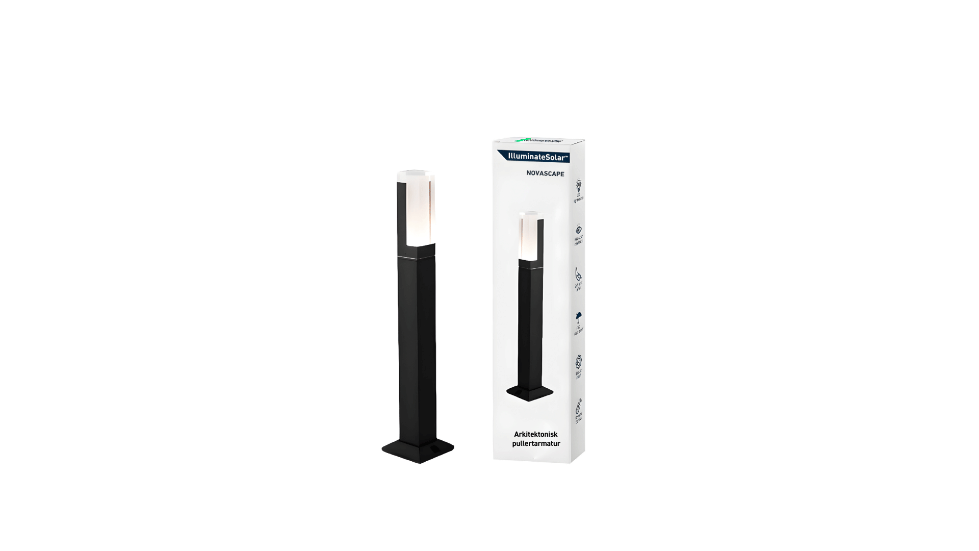 NovaScape™ - Arkitektoniske pullertlamper (2-pakning)
