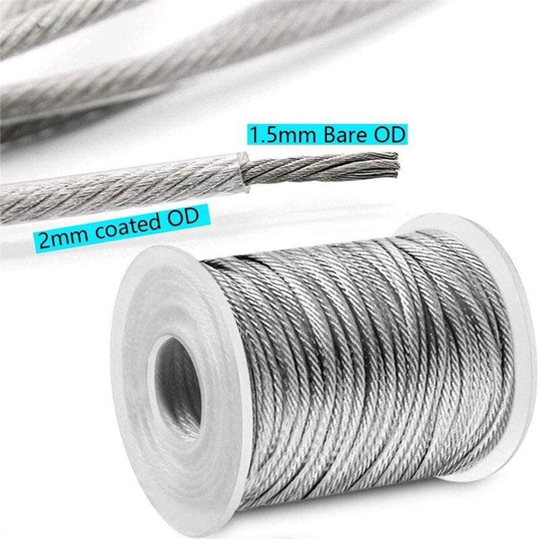 30 m guidekabel i PVC-belagt rustfritt stål for kraftig oppheng