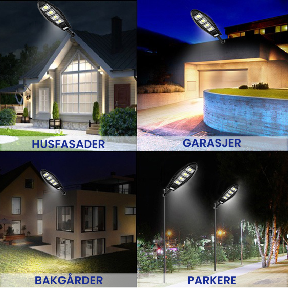 DragonSolar™- 600W soldrevet utendørslys med bevegelsesdeteksjon