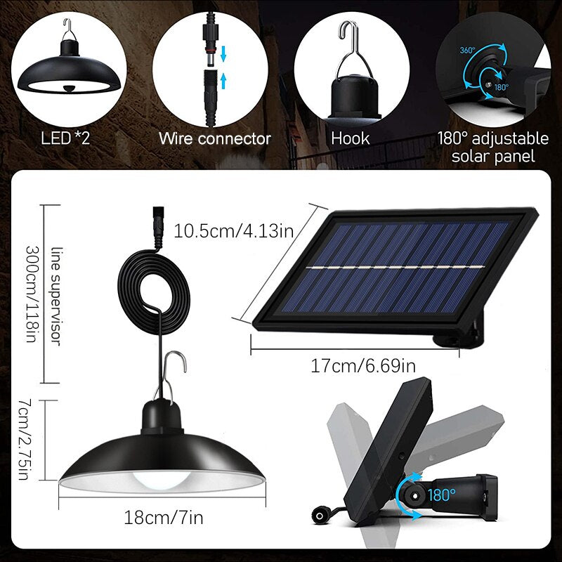 Hengende solcellelampe for utendørs bruk (Ryddesalg)