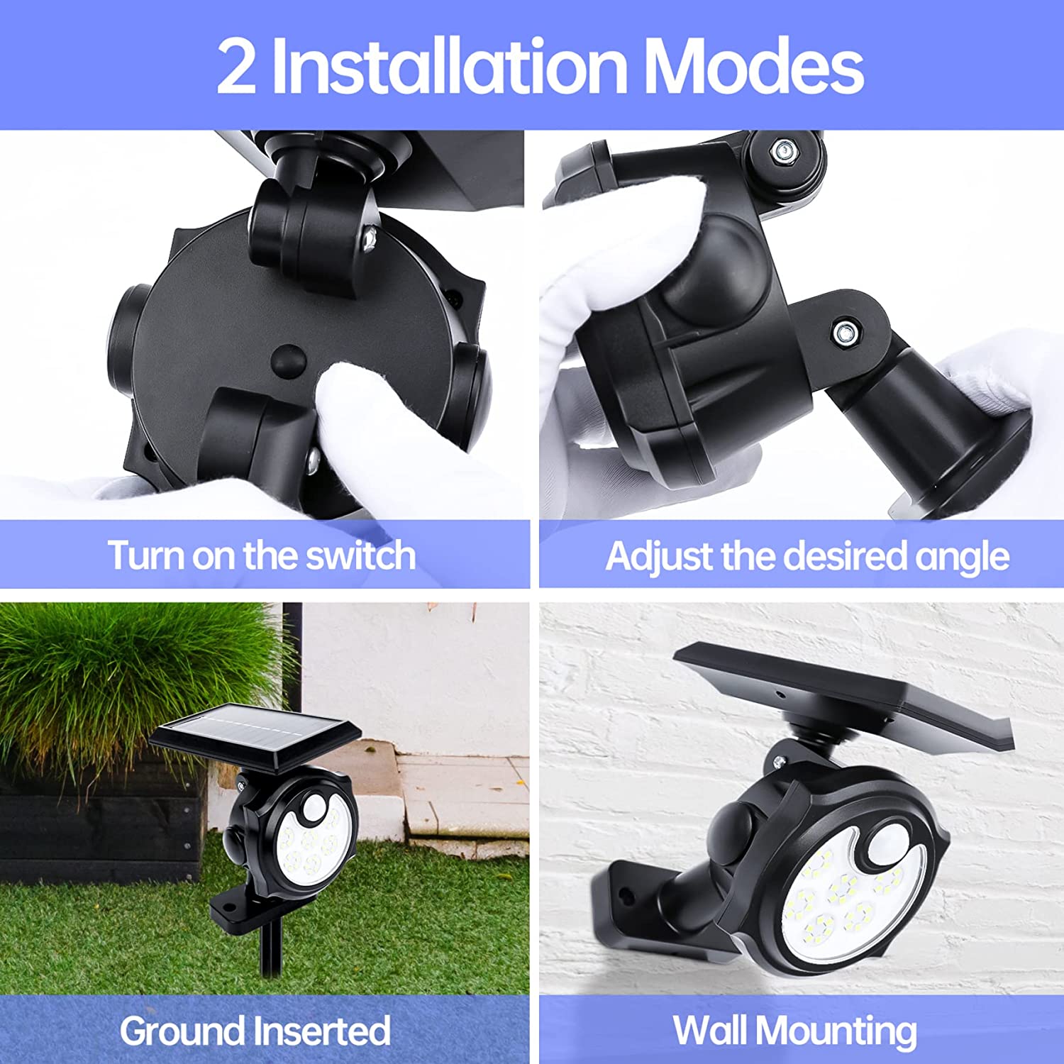 LED solcelle spotlight