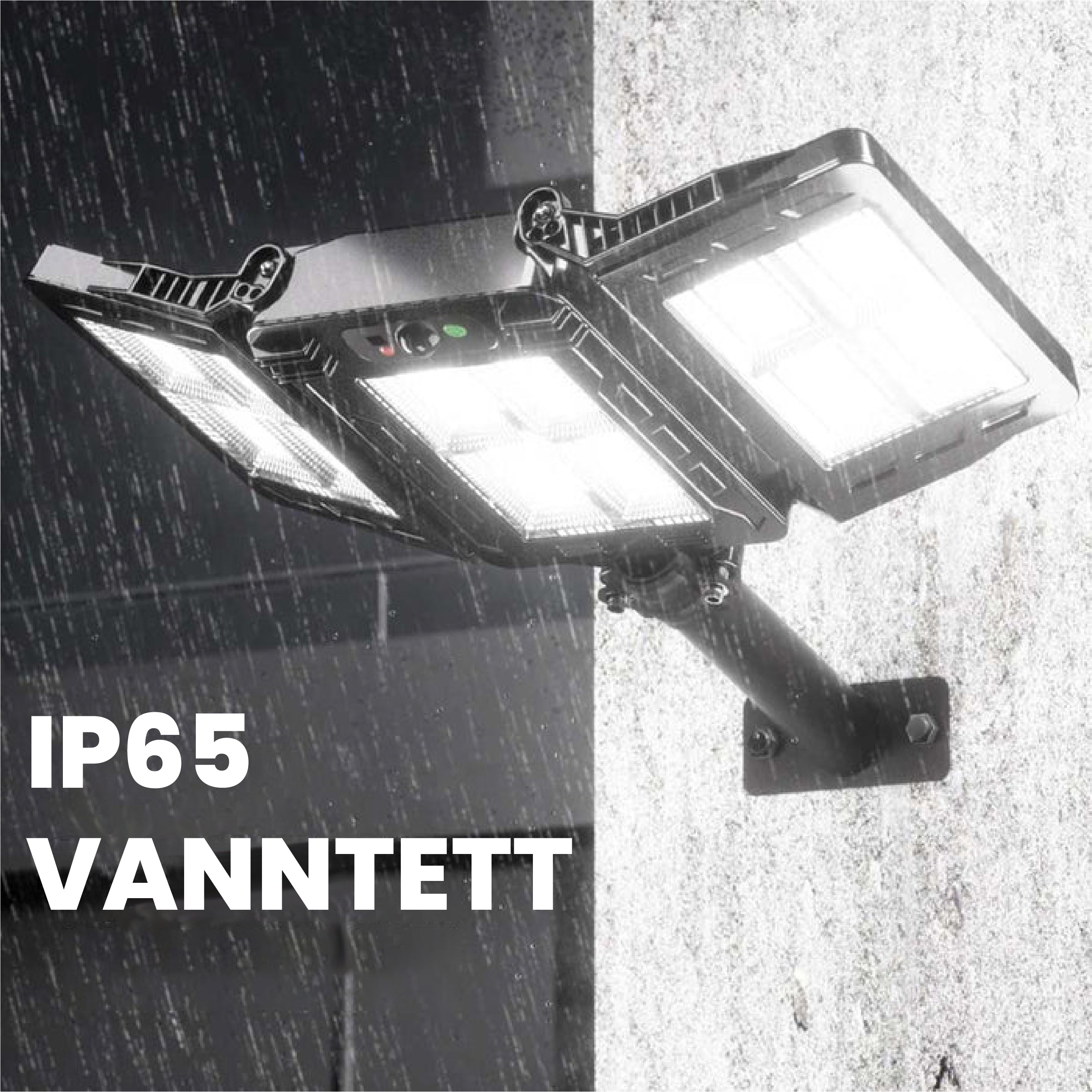 3-hodet solcelle LED-belysningssystem
