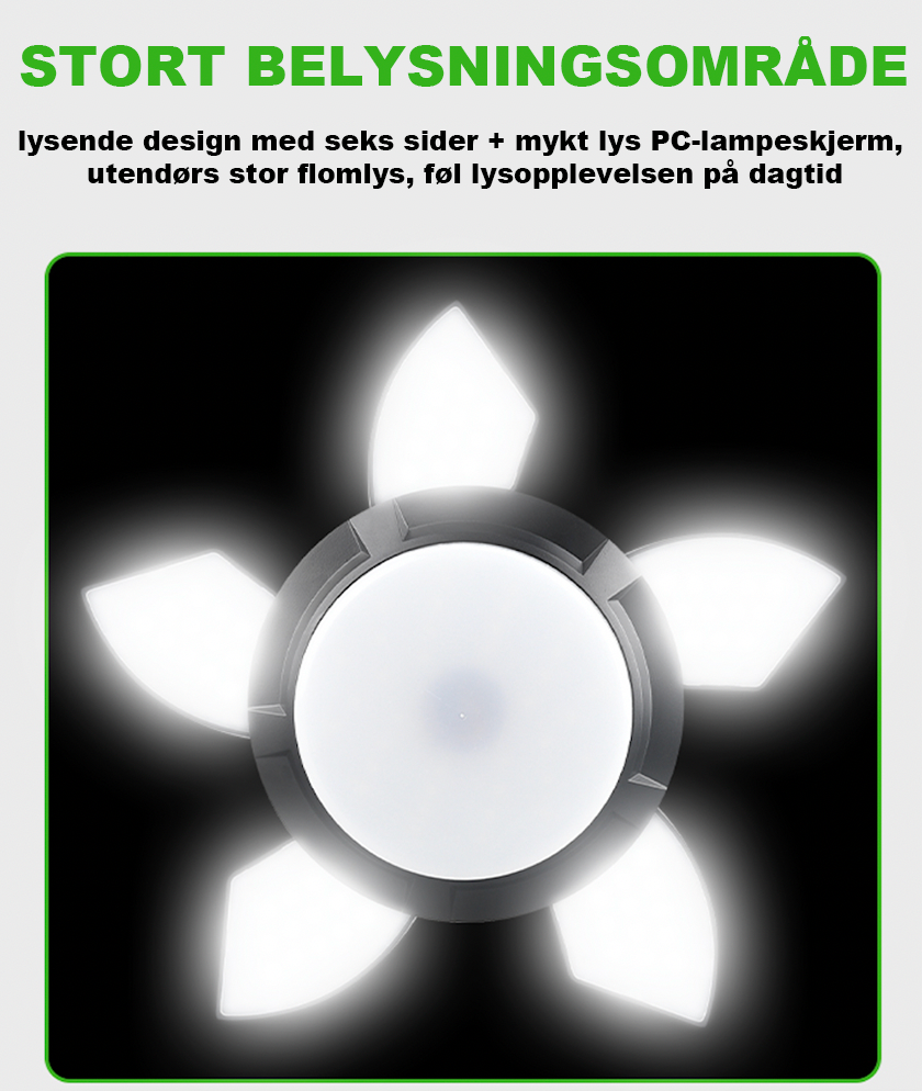 CampSolarMini™- ladepære Dobbel lyskilde LED campinglampe