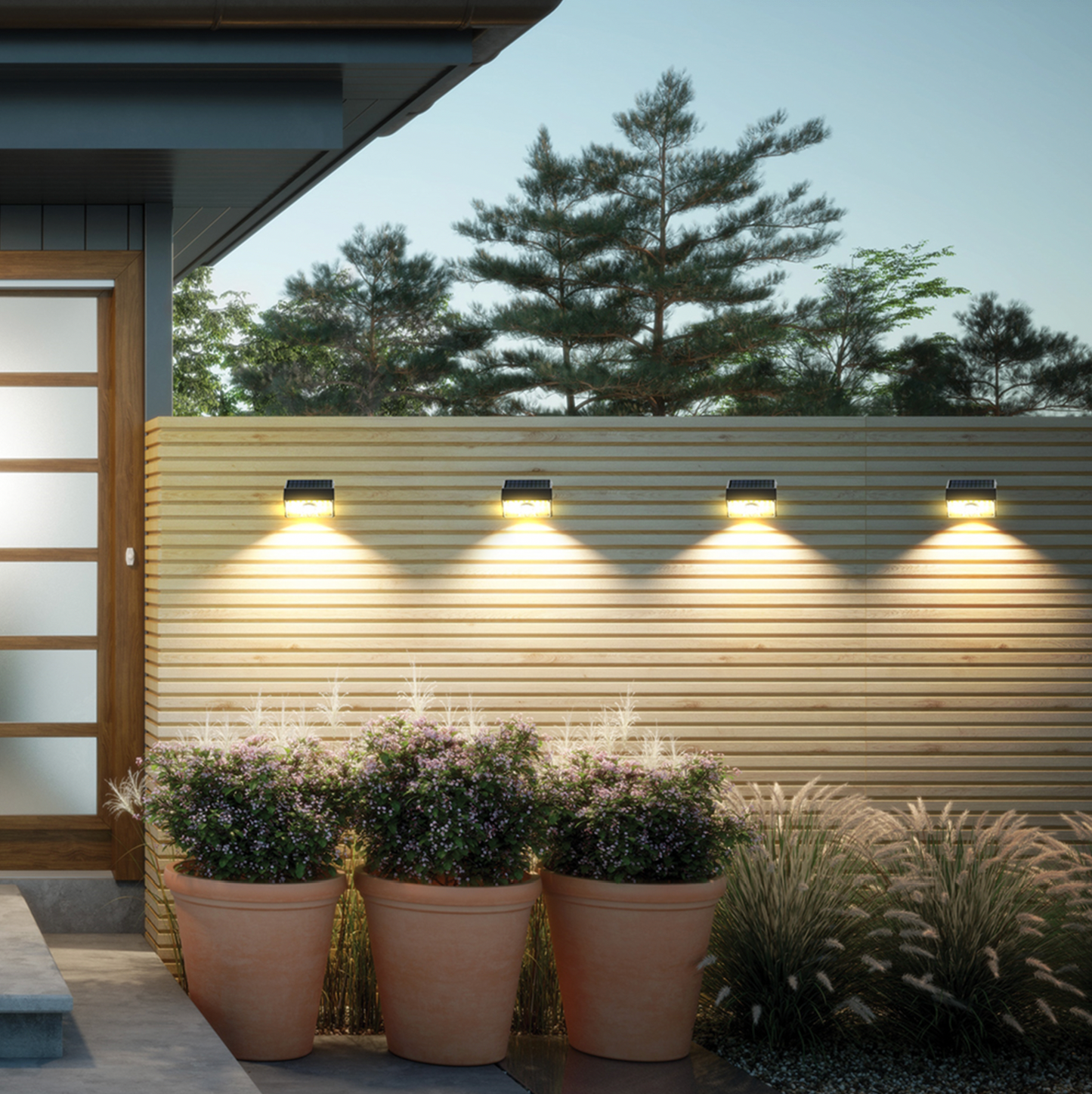 MarsWall-1000®- ultimate utendørs solcellevegglampe med bevegelse (2-pakning)