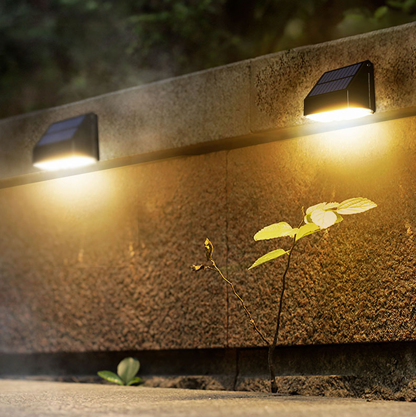 MarsWall-1000®- ultimate utendørs solcellevegglampe med bevegelse (2-pakning)