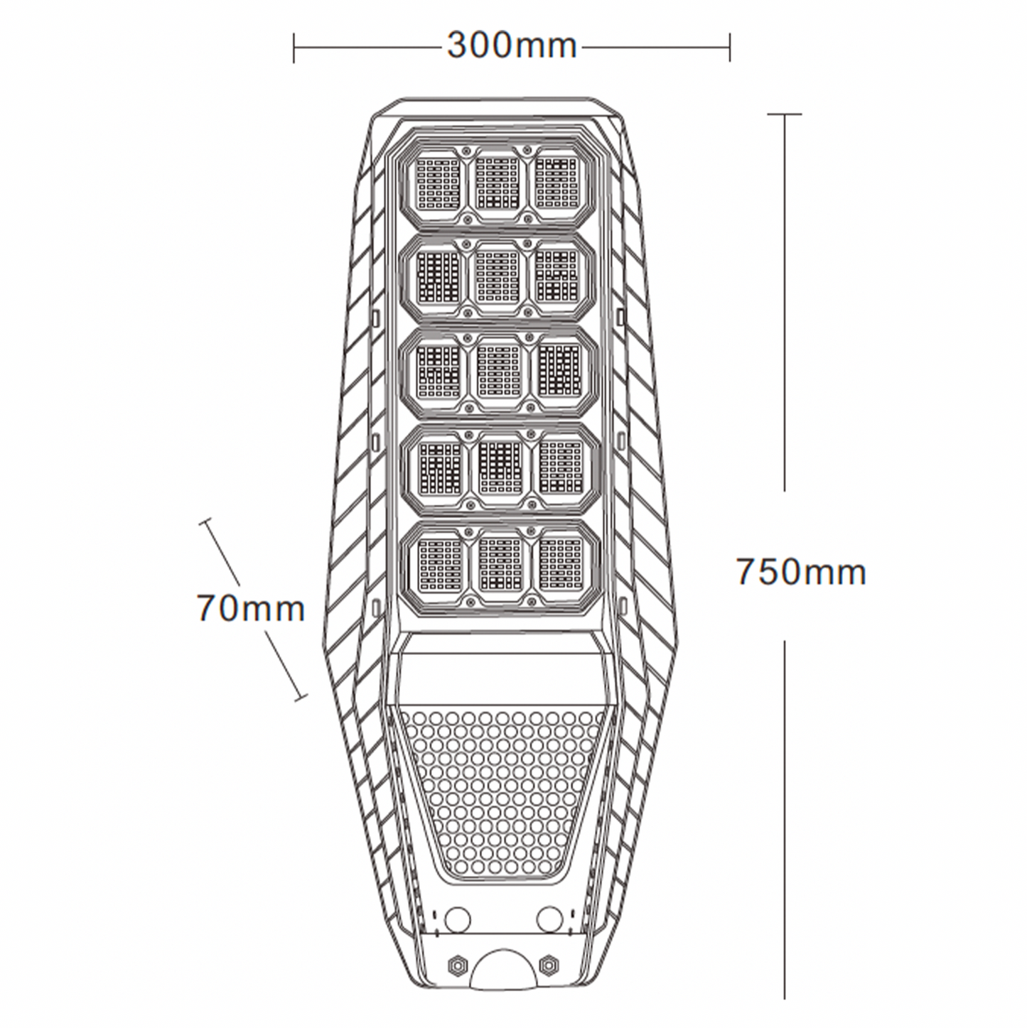 Diamond-serien™ - 300W solcelle-gatelykt