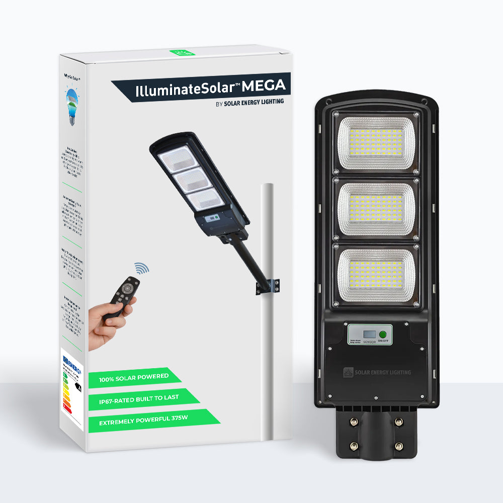 IlluminateSolarMega™ - 3 Lamper + 1 Gratis 375W/6500 Lumen Ultra-Lyssterke Solcellelamper