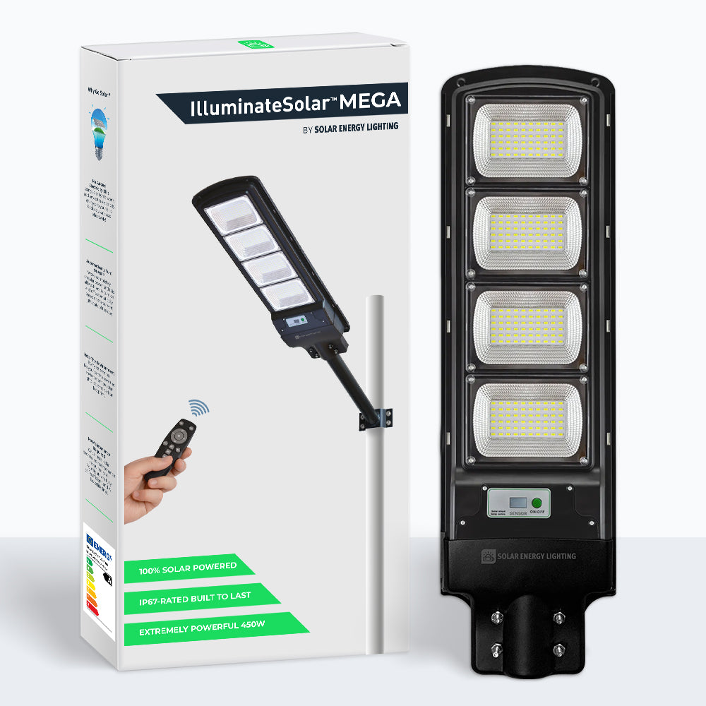 IlluminateSolarMega™ - 3 Lamper + 1 Gratis 450W/6500 Lumen Ultra-Lyssterke Solcellelamper