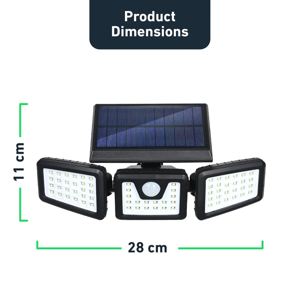 GlowFlex™- Den ultimate 360° solcellebevegelseslampen med tre hoder