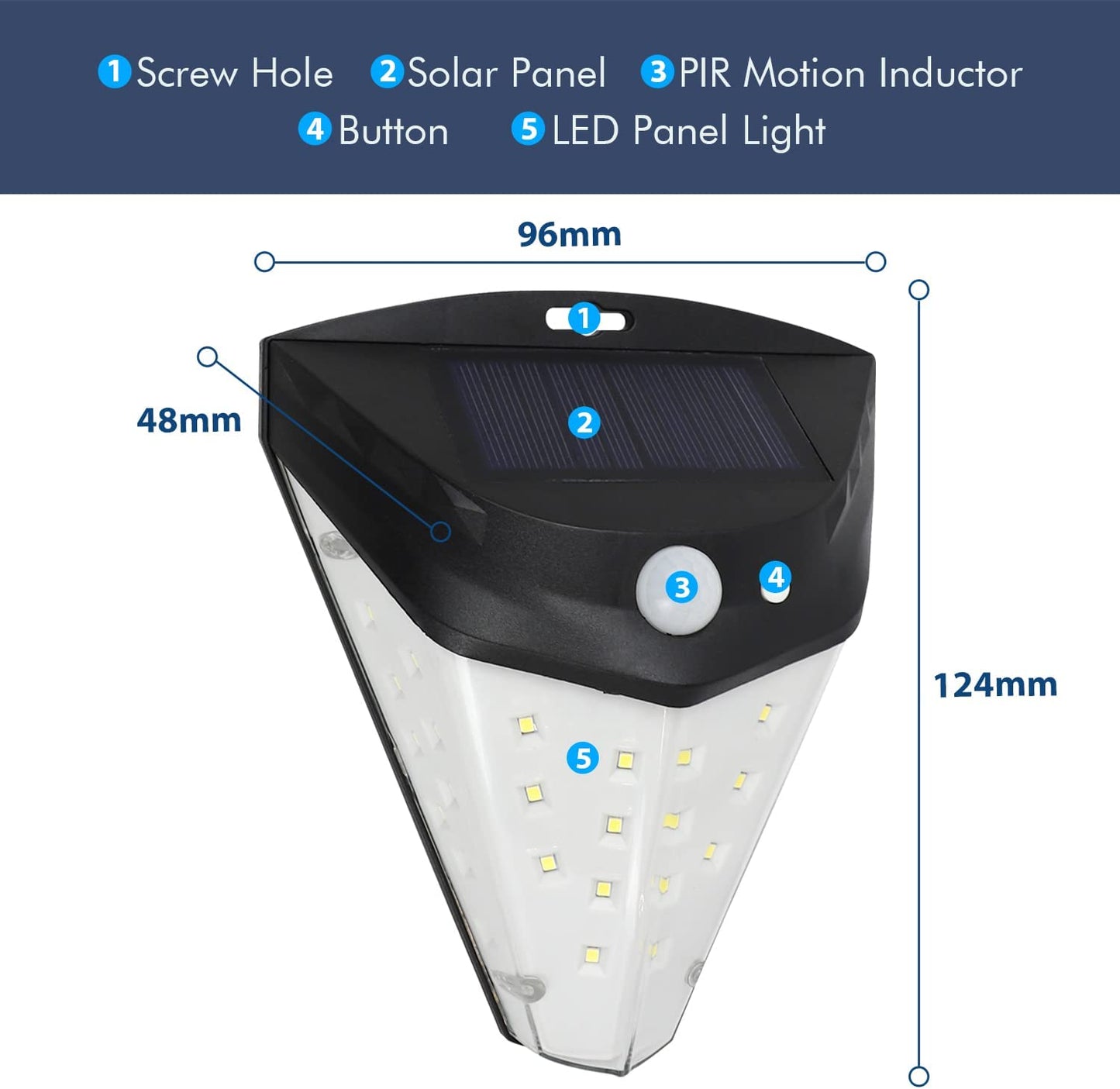 SolarLuxe™ - solcelledrevne sikkerhetslys med 230° lysvinkel (2-pakning)