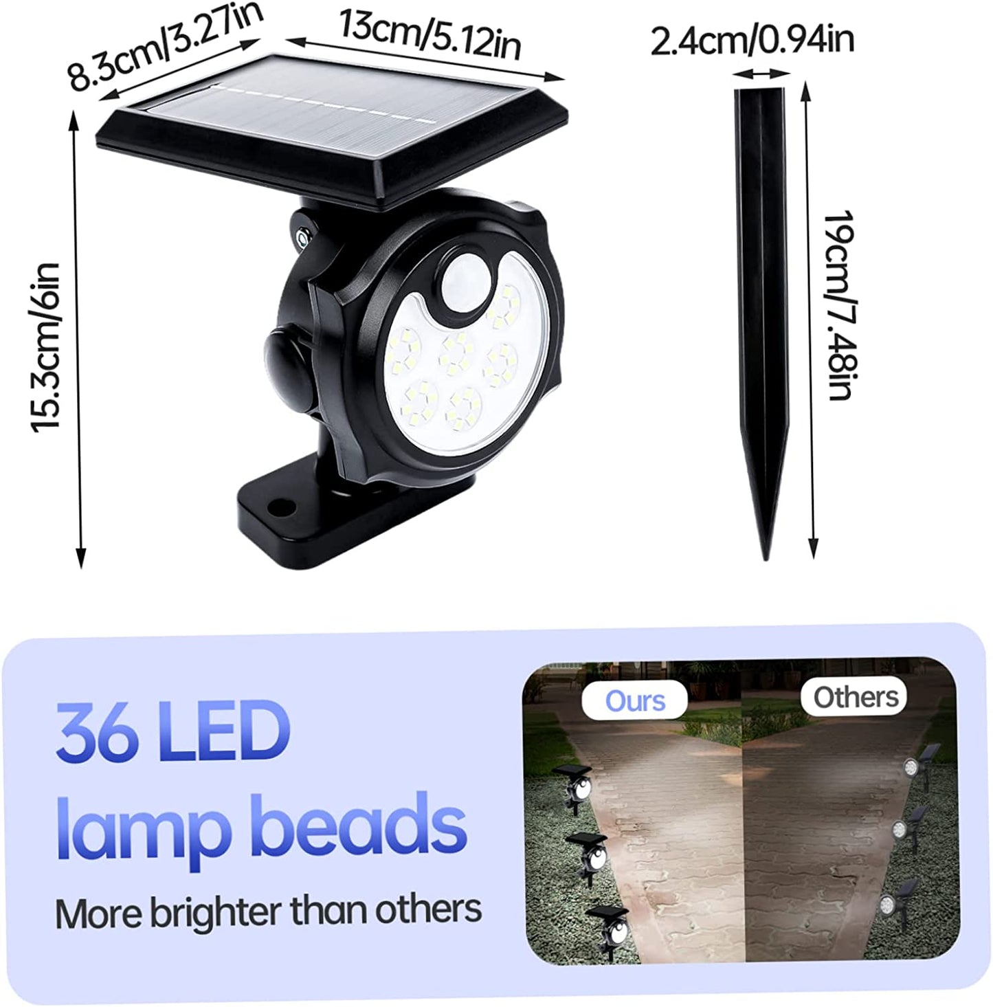LED solcelle spotlight