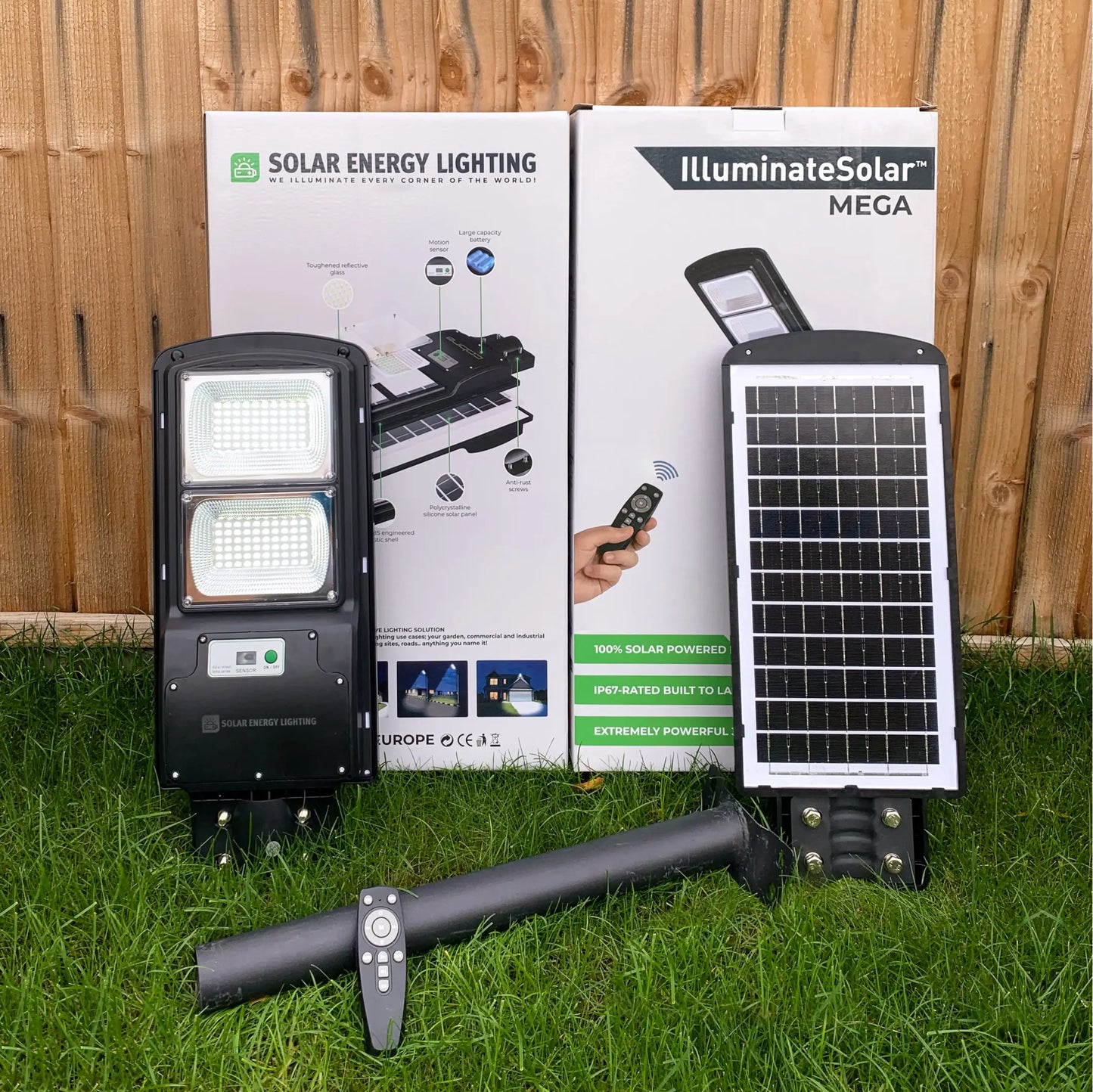 IlluminateSolarMega™ - Den ultimate 300W/6000 lumen ultra-lyssterke solcelle-gatelyset