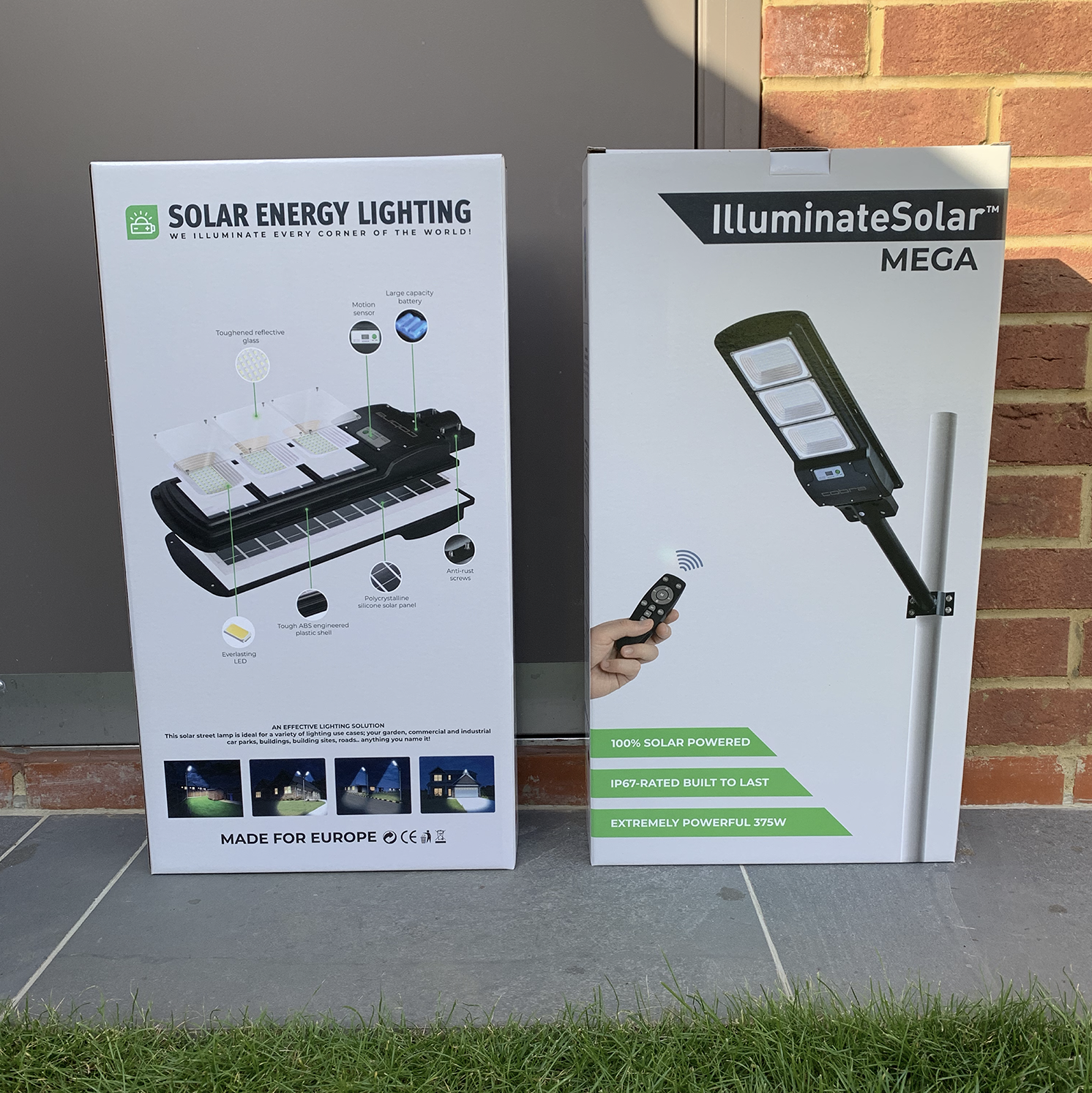 IlluminateSolarMega™ - Den ultimate 375W/6500 lumen ultra-lyssterke solcelle-gatelyset